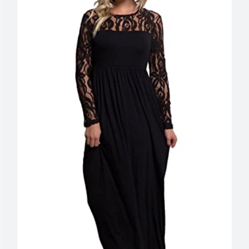 Black lace maxi dress